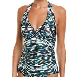 NEW La Blanca 2 Pc Ruched Halter Tankini & Bottom